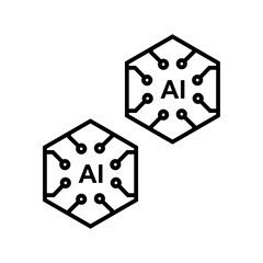 Artificial Intelligence powered  block chain Icon to be used as a marketing tool, or maybe as simple as icons on your website or app, the choice is yours!