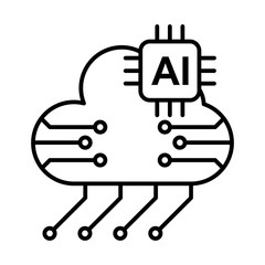 Artificial Intelligence powered cloud computing panel Icon to be used as a marketing tool, or maybe as simple as icons on your website or app, the choice is yours!