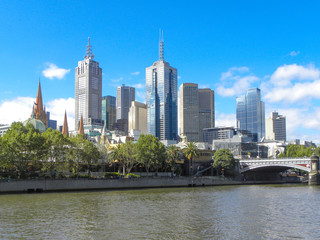 Fototapeta na wymiar Skyline Melbourne in Victoria Australia