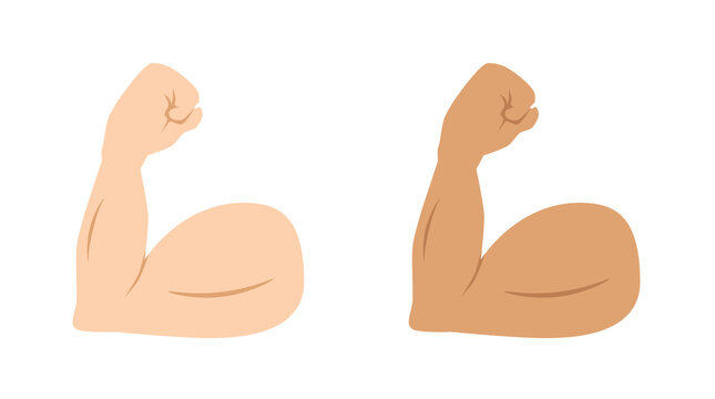 flexed biceps emoji, strong emoji muscle, vector illustration