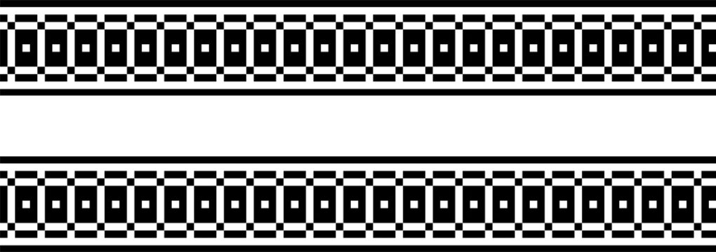 Seamless greek ornament on black and white background