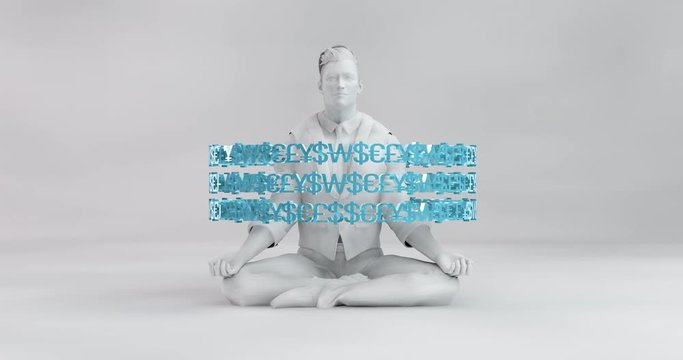 Stock Market and Forex Trading Graph with Businessman