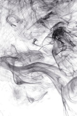 Fototapeta premium Black smoke on white background