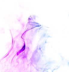 Colored smoke on white background