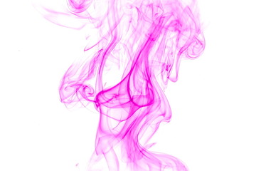 Purple smoke on white background