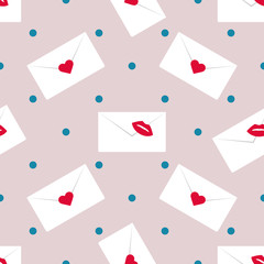 Vector seamless pattern Valentine's Day Letter
