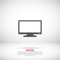 Monitor vector icon , lorem ipsum Flat design