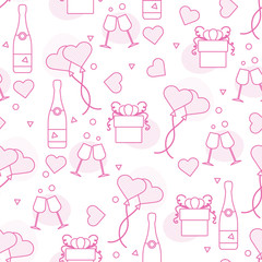 Vector pattern Valentine's Day Birthday Wedding