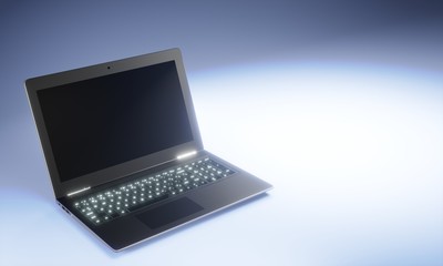 3d aptop on a plain background