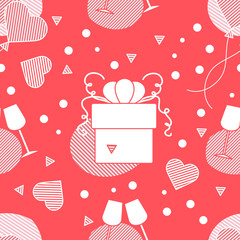 Vector pattern Valentine's Day Birthday Wedding