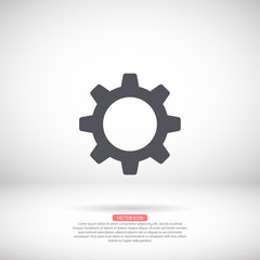 Gears vector icon , lorem ipsum Flat design