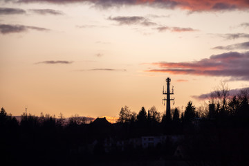 Naklejka premium Funkturm im Abendrot