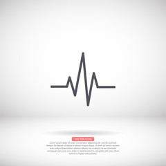Heartbeat icon , lorem ipsum Flat design