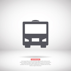 Bus vector icon , lorem ipsum Flat design