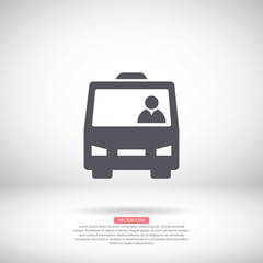 Bus vector icon , lorem ipsum Flat design