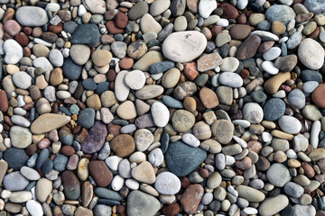 Pebbles on beach texture