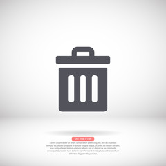 Trash vector icon , lorem ipsum Flat design
