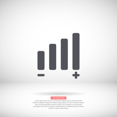 Settings music vector icon , lorem ipsum Flat design