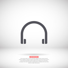 Headphones vector icon , lorem ipsum Flat design