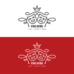 Theatre or drama school linear logo.
