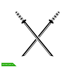 Katana icon vector logo design template