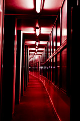 Corridor at night, London, UK