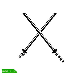 Katana icon vector logo design template