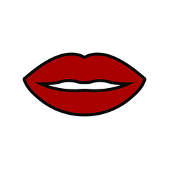 Lips icon design isolated on white background. Vector illustration