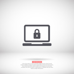 Laptop vector icon , lorem ipsum Flat design