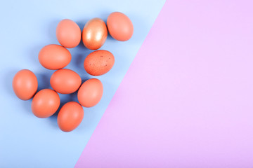 Easter eggs on wooden background