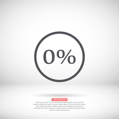 Vector icon 0 percent , lorem ipsum Flat design