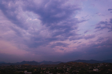 Fotos del cielo, Atardecer púrpura, cloudscape.