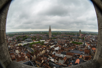 View of Brugge from above, Belgium