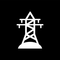 Electric power tower vector flat icon electric