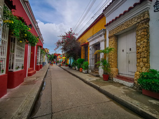 Streets of the Getsemani neighborhood of Cartagena, Colombia