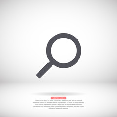 Magnifier with a man vector icon , lorem ipsum Flat design