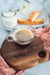 Biscotti and Espresso Coffee Breakfast