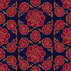 seamless floral pattern with traditional Turkish motifs
