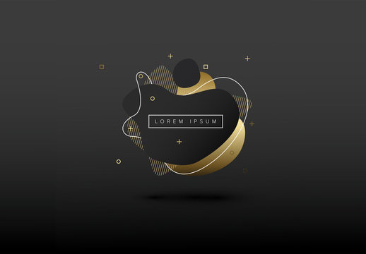 Gold and Black Abstract Amoeba  Graphic Layout