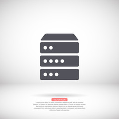 Server vector icon , lorem ipsum Flat design