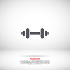 Dumbbel vector icon , lorem ipsum Flat design