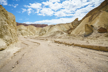 hikink the golden canyon - gower gulch circuit in death valley, california, usa
