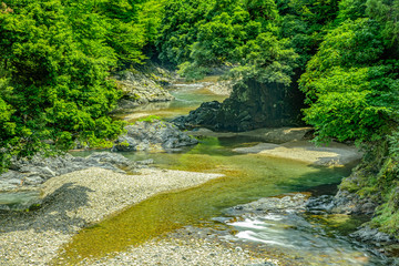 Obraz premium バックグラウンド・山奥の渓谷