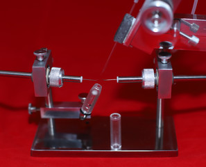 tool for artificial insemination of queen bees on white background. Breeding thoroughbred bees....