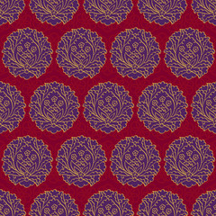 seamless repeat pattern with traditional Turkish motifs
