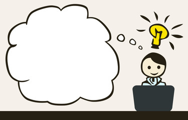 young_man_idea_pc_light bulb_thoughts_bubble_by jziprian