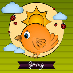 Beautiful bird in a spring image