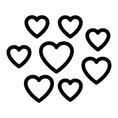 Love hearts shape line icon. Valentine day hearts, love, happy, romance signs.