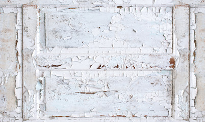 cracked paint on an old door. Vintage texture with place for text. Old Wood Background