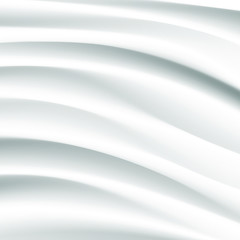 white silk cloth fabric wave overlapping with light and shadow. white and gray abstract texture background and copy space for web design
